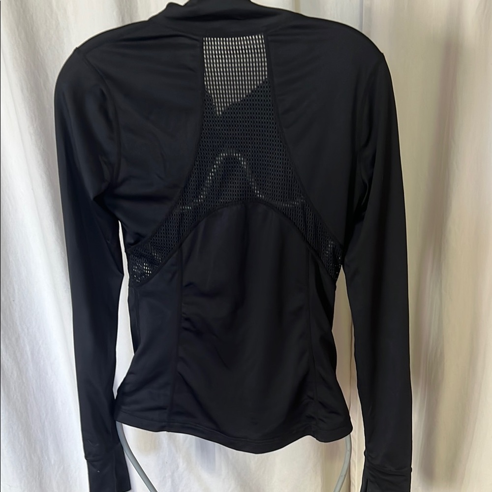 Zella Black Utility Jacket with Zip-Front Closure zip pocket netting XS - Picture 3 of 8